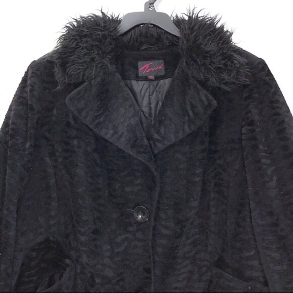 Torrid Faux Fur Shearling Animal Print Winter Coat - Picture 2 of 10